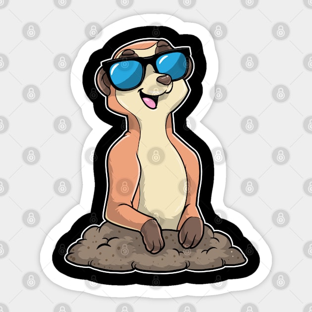 Meerkat with Glasses Sticker by Markus Schnabel